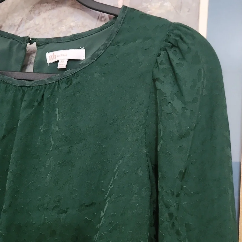Leopard print Green Girls Dress Party Wedding Christmas Xl